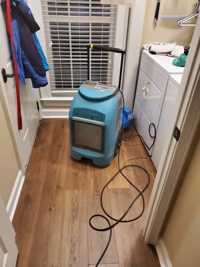 Commercial dehumidifier deployed for Flood Damage Cleanup in Evans