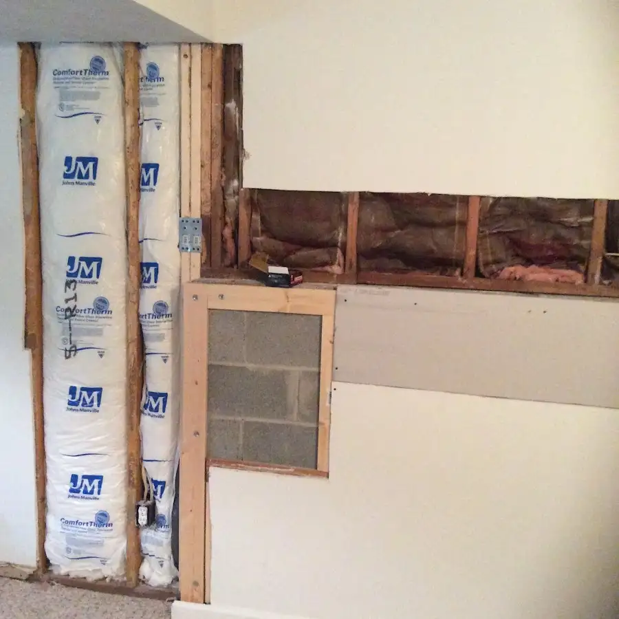 Wall insulation replacement during Basement Flood Cleanup in Evans